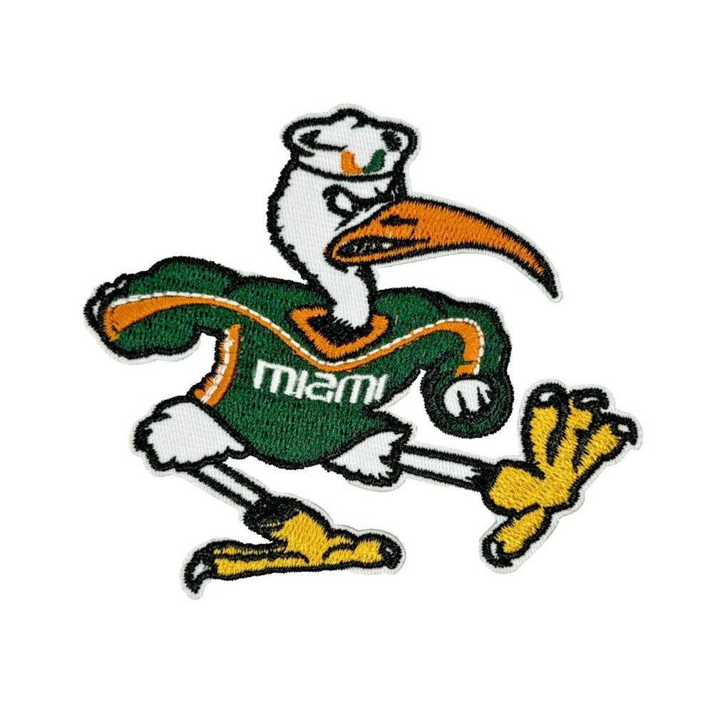 Miami Hurricanes Tide Team Logo Embroidered 3.5in Iron / Sew-On Patch